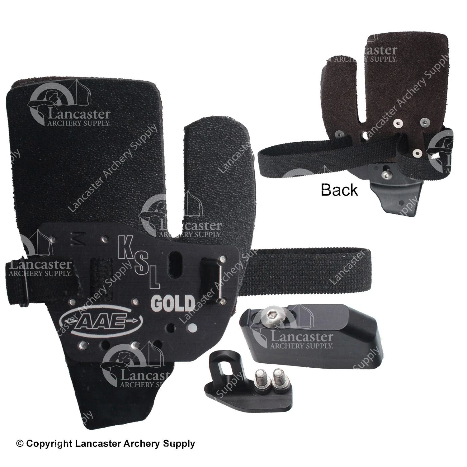 AAE KSL Gold Finger Tab (Aluminum W/ Super Leather Face) 3 AAE KSL Gold Finger Tab (Aluminum W/ Super Leather Face)